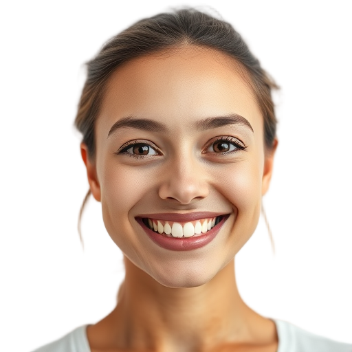 Een persoon die naar de camera glimlacht met een witte achtergrond.