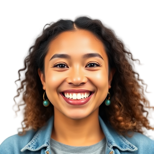 Een persoon die naar de camera glimlacht met een witte achtergrond.