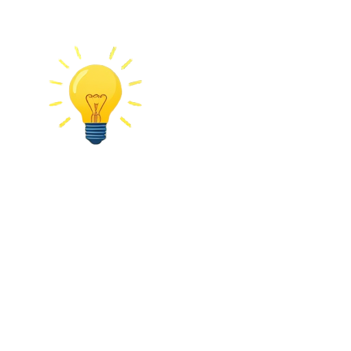 Een verlichte gloeilamp met stralen eromheen.