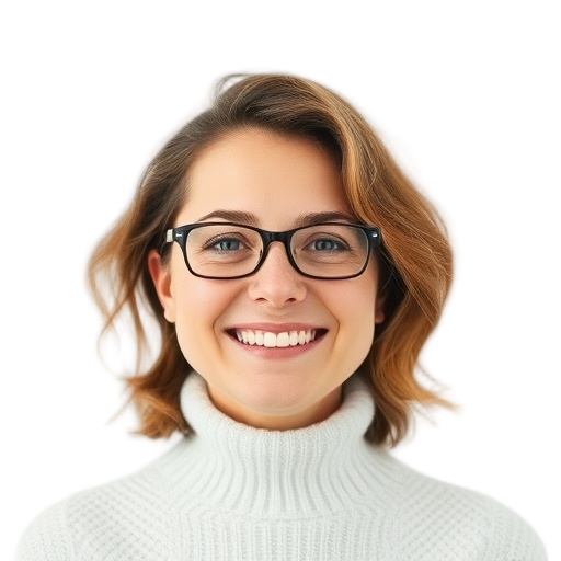 A person smiling to the camera with a white background looking like