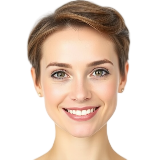 A person smiling to the camera with a white background looking like