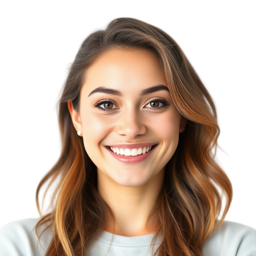A person smiling to the camera with a white background looking like