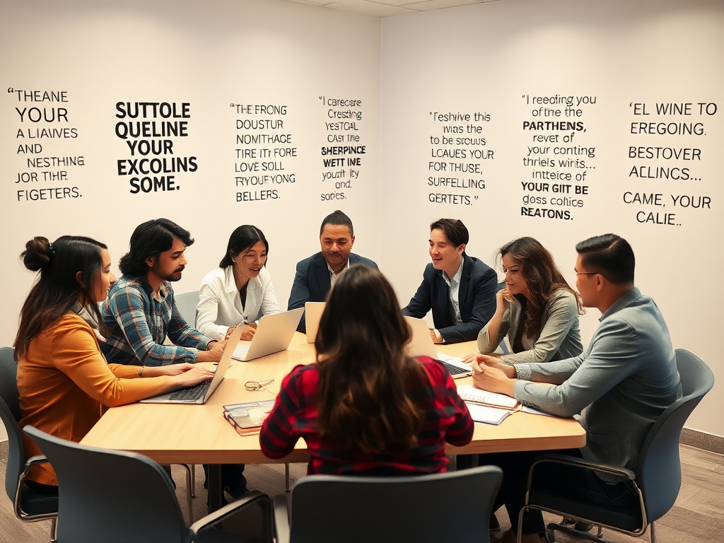 Een diverse groep ondernemers in een levendige discussie aan tafel.