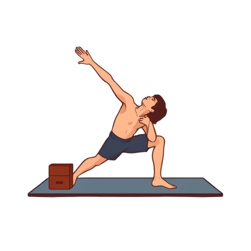 Een persoon die zich strekt op een yogamat.