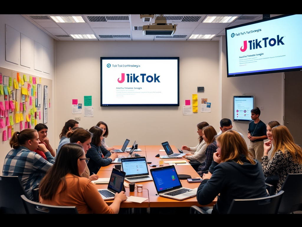 Een levendige workshop met deelnemers en een groot scherm.