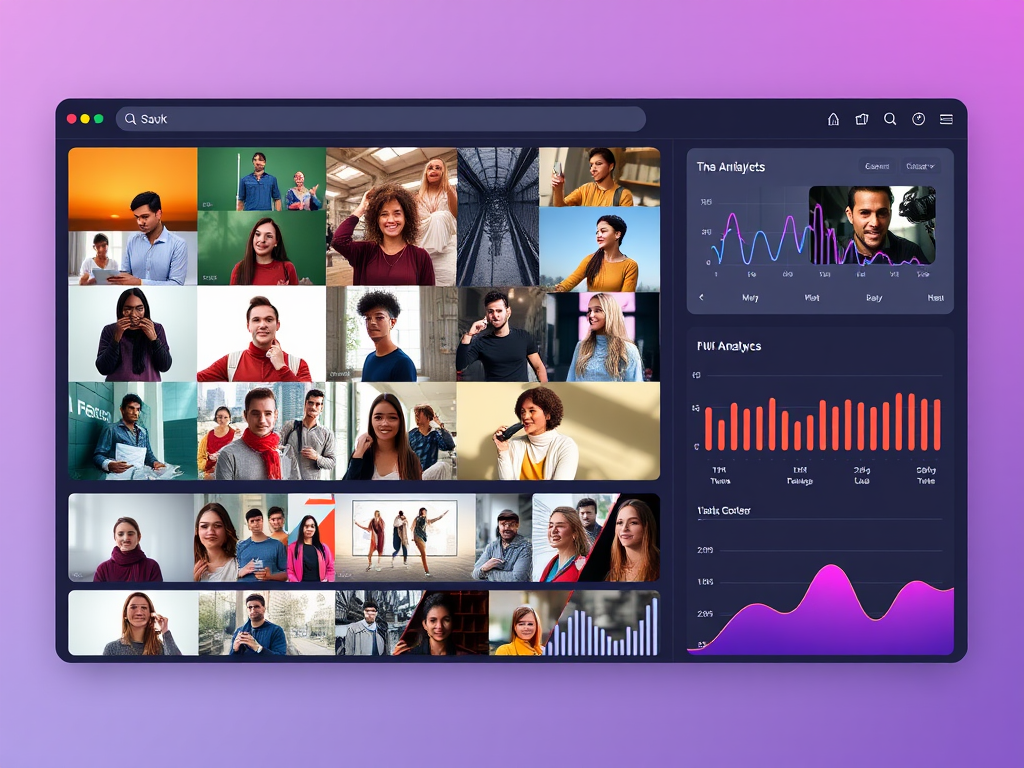 Een dynamisch videoplatform met diverse contentcreators en analytics.