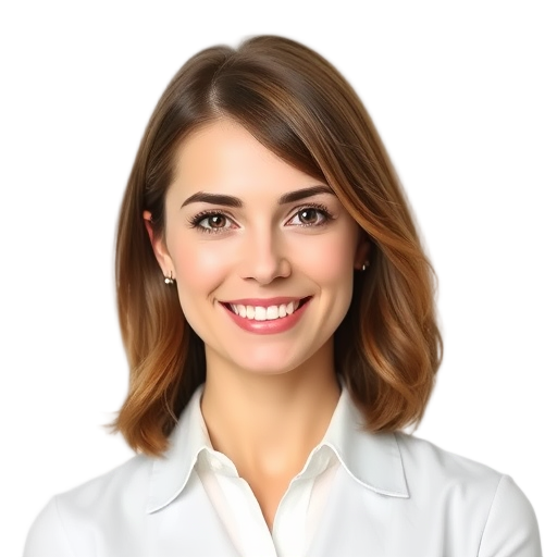 Een glimlachend persoon met een witte achtergrond.