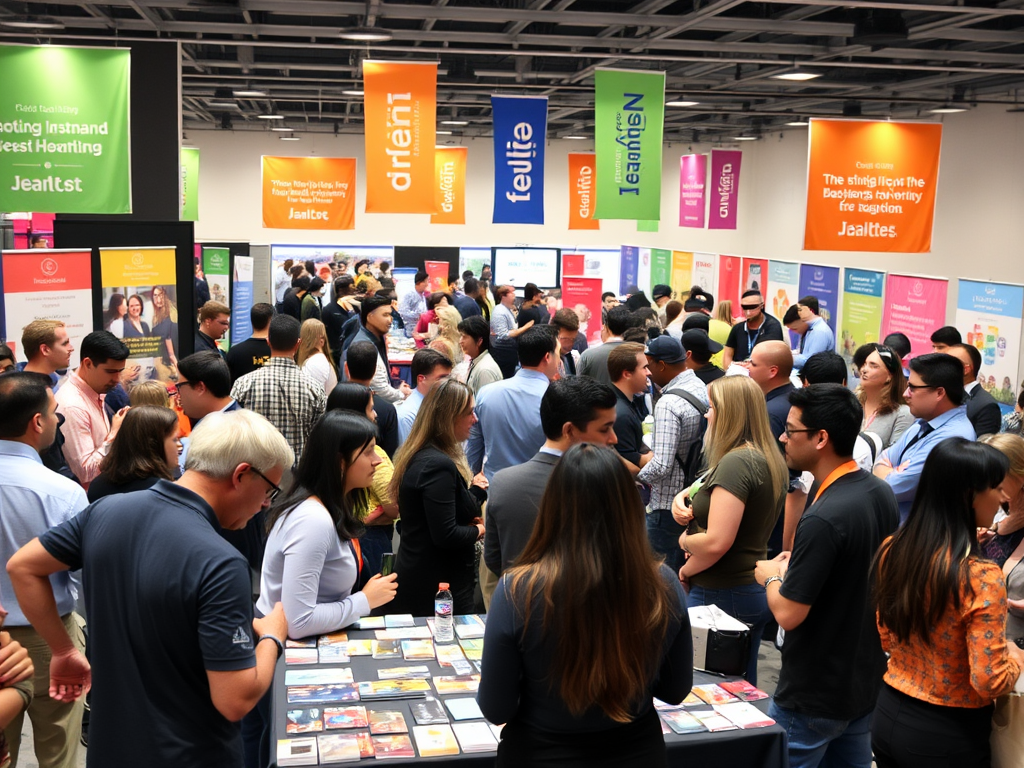 Een diverse groep professionals in gesprek op een netwerkevenement.