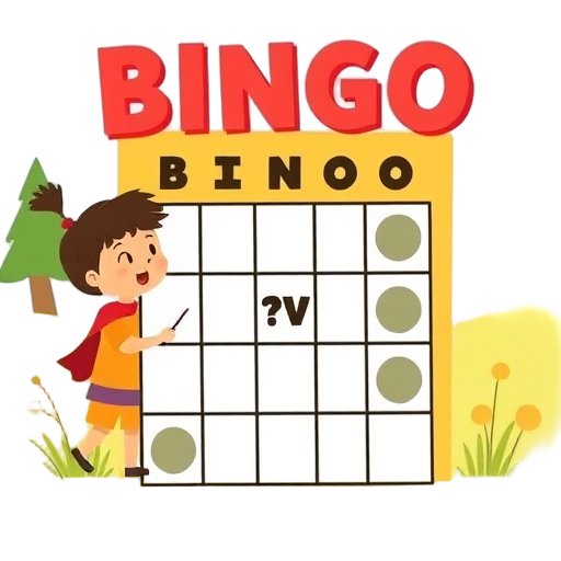 "children playing" "XXL bingo card" "outdoor exploration" "curious kids" "diversity empathy" "vacation fun"