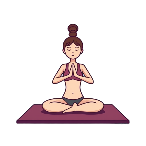 Vrouw in een vredige yogahouding op een mat.