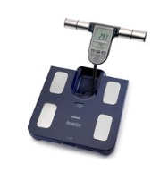 we doen een meting met omron weegschaal, 4 puntsmeting huidplooimeting