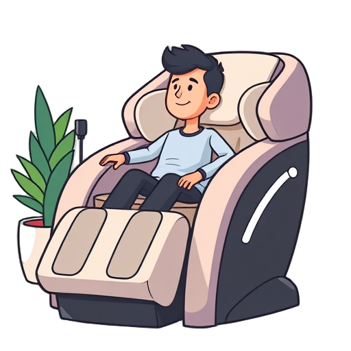"stylish massage chair" "modern interior" "relaxed person"