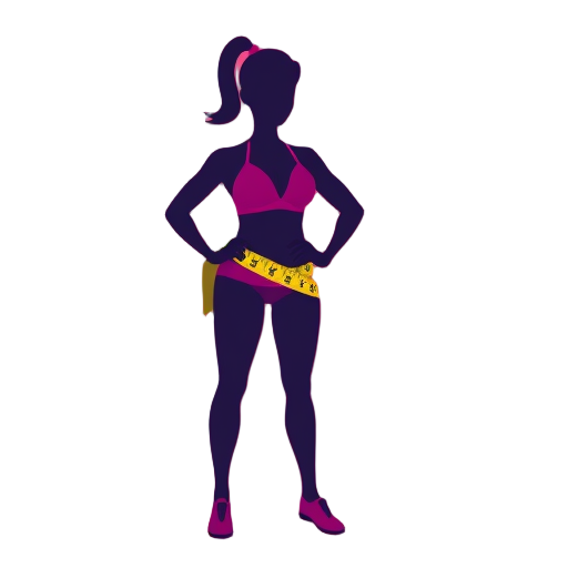 Silhouet van een fit lichaam met meetlint.