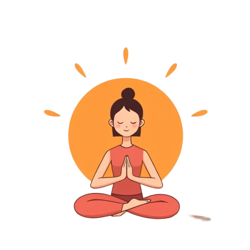 Person meditating with a sunrise backdrop.